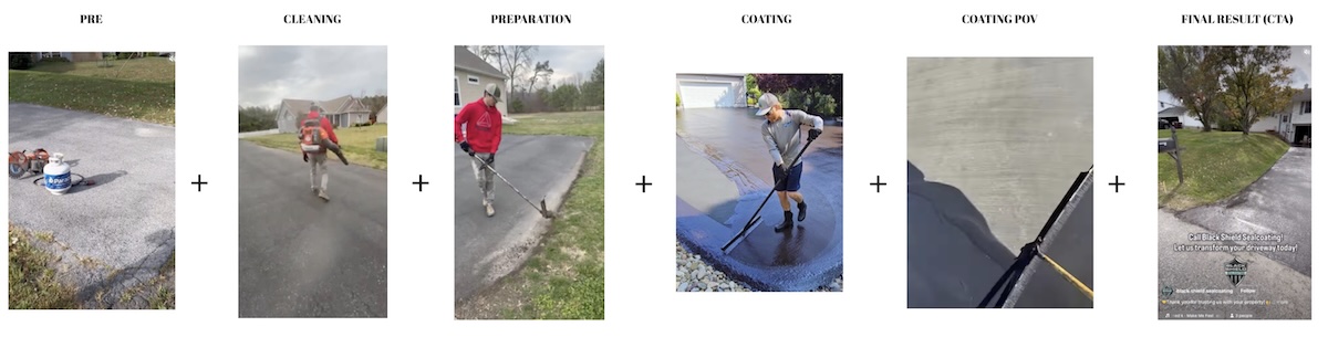 Sealcoating sequence — PRE through FINAL RESULT